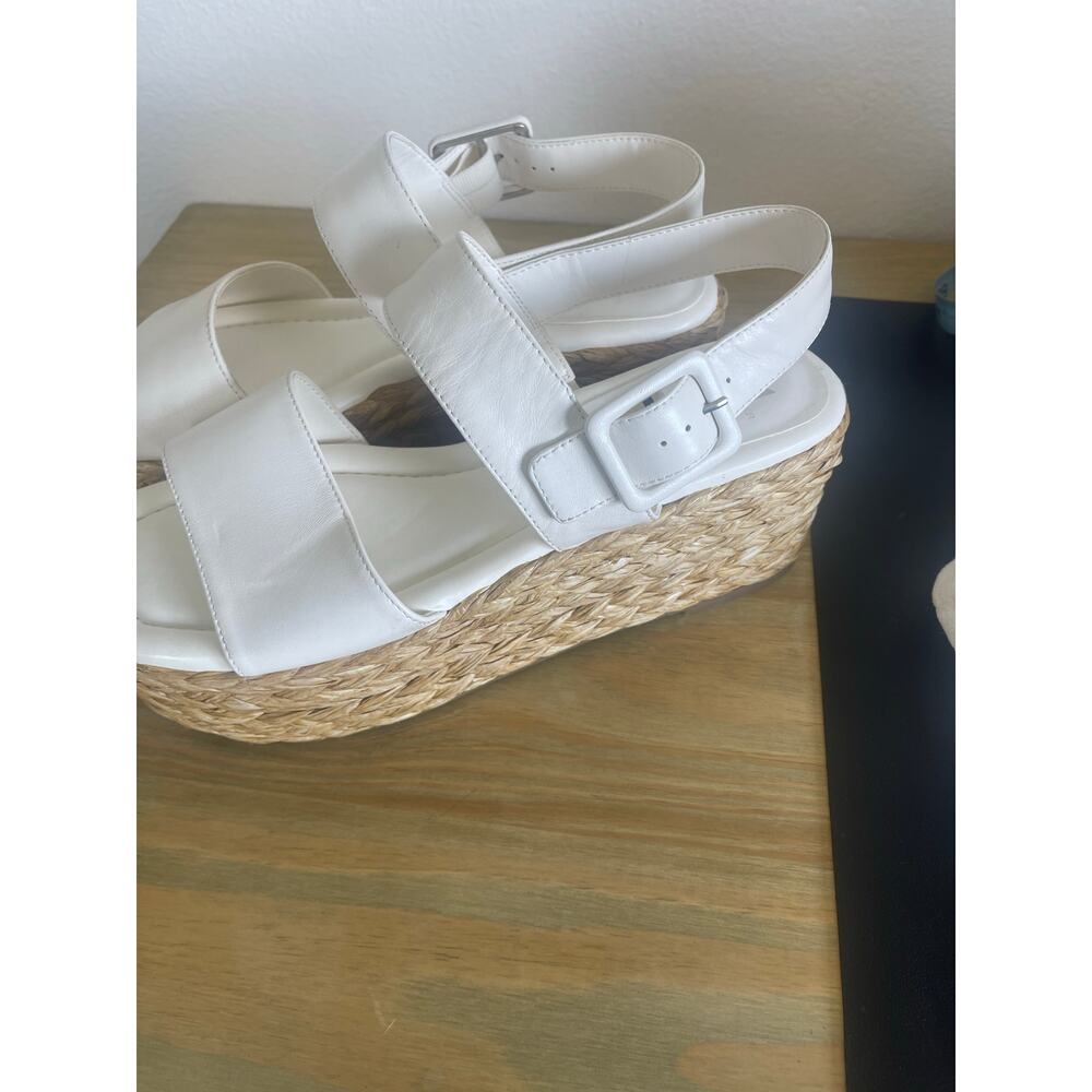 NWOT Marc Fisher LTD Women's 10 White Patryce Espadrille Wedge Platform Sandal - Picture 5 of 6